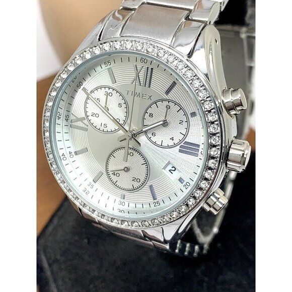 Timex Womens Watch TW2V57600 Quartz Chronograph Silver Dial Stainless St… - Picture 1 of 14